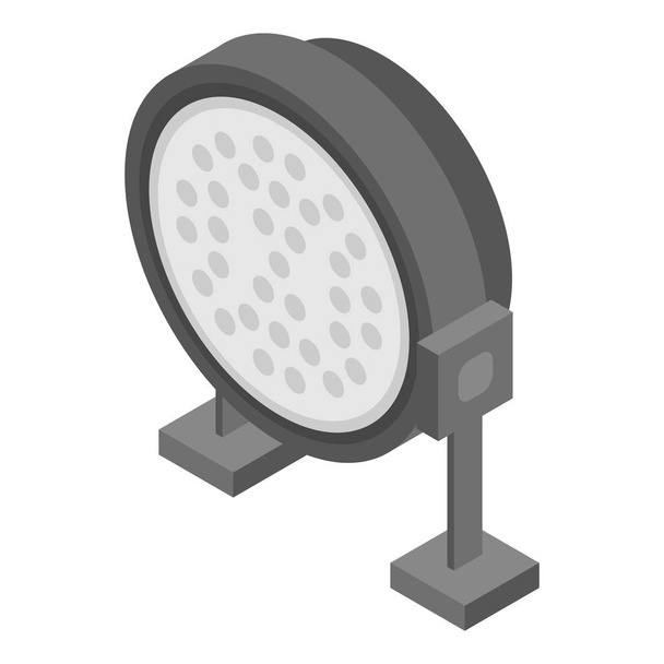 Round spotlight icon, isometric style - Vector, Imagen