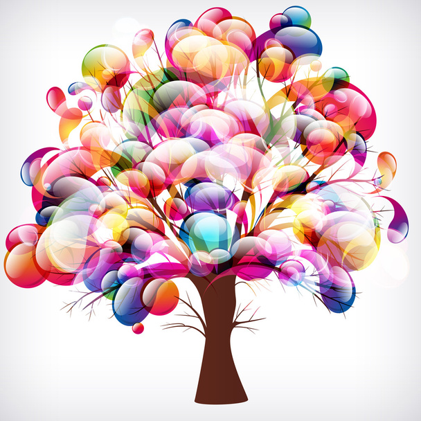 abstract background, tree with branches made of colorful drops. - Vector, Image