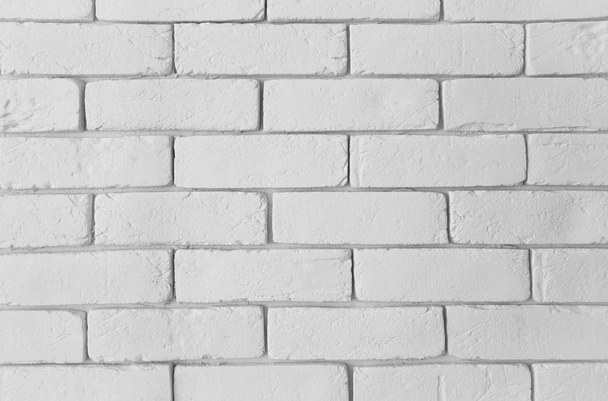 Moderne witte bakstenen muur textuur als achtergrond. Abstracte backdr - Foto, afbeelding