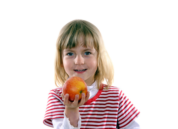 dziewczynka z jabłkiem - Zdjęcie, obraz