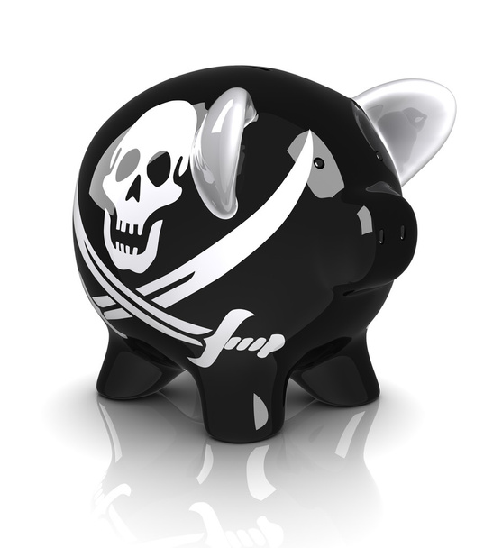 Pirate Piggy Bank (Isolated) - Photo, Image