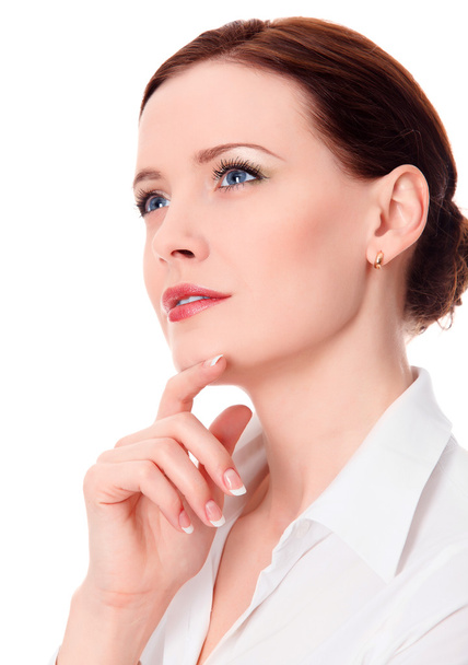 Geschäftsfrau auf weißem Hintergrund - Foto, Bild