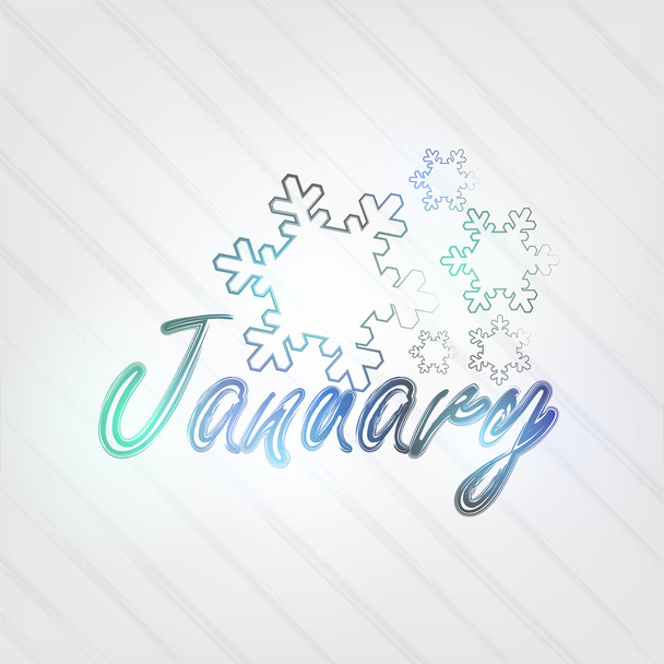 January Typography - Vector, Image