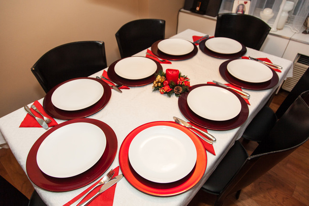 Mesa de cena de Navidad
 - Foto, imagen
