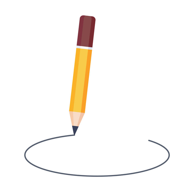 Potlood tekening cirkel geïsoleerd op witte achtergrond - Vector, afbeelding
