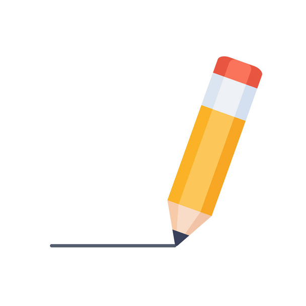 Bleistift Zeichenlinie isoliert auf weißem Hintergrund  - Vektor, Bild