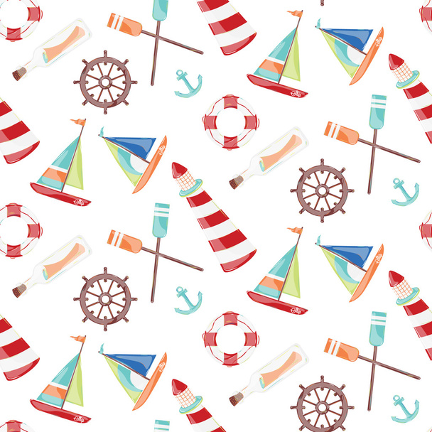 Pattern on the marine theme - Vector, Image