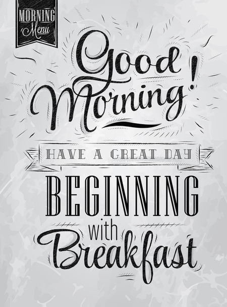 Poster lettering Good morning! - Vector, Image