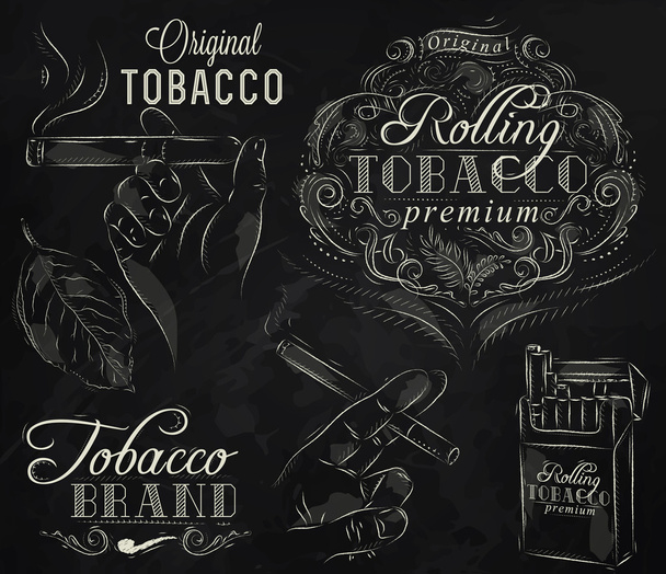 タバコと喫煙タバコのパックのコレクション - ベクター画像