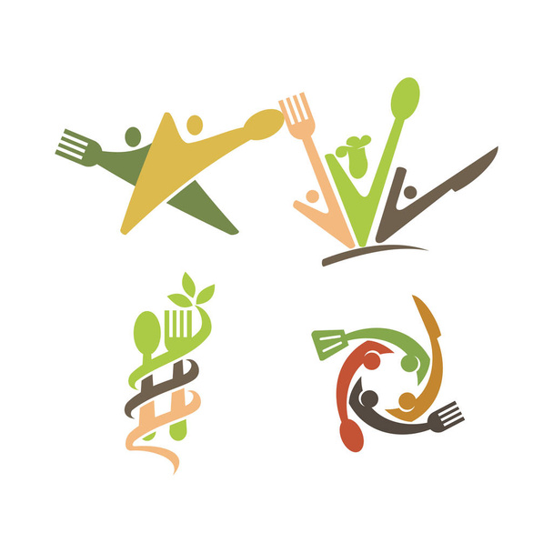 レストラン サービス 抽象ロゴ テンプレート シンボル アイコン  - ベクター画像