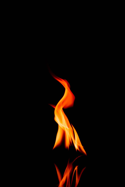 fire flame isolated on black background - Foto, Imagem