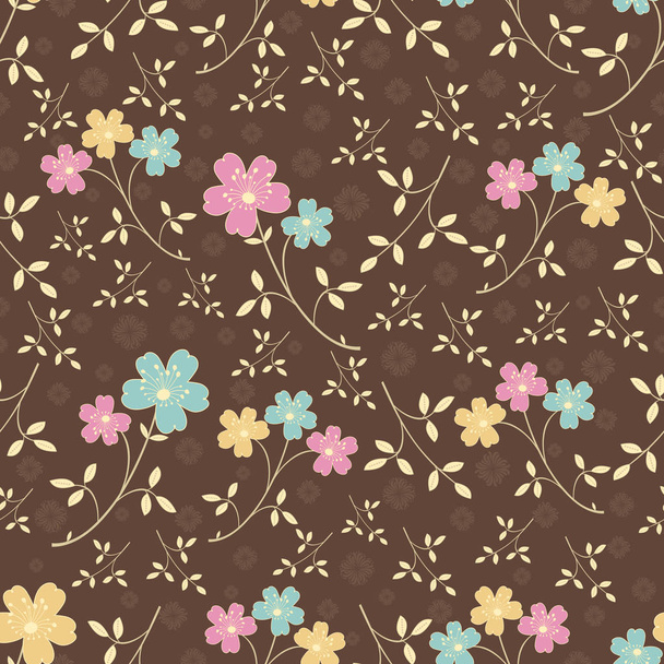 Seamless pattern with the image of flowers. - Vektori, kuva