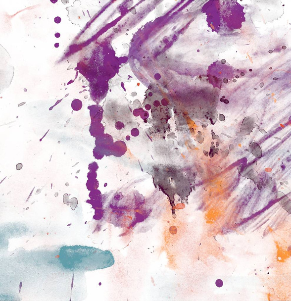 abstract watercolor strokes and stains in grunge pattern - Zdjęcie, obraz