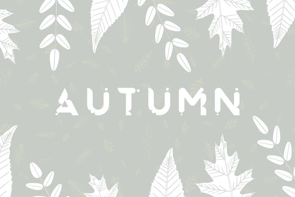 Seamless pattern with autumn foliage on a background. Flat vector illustration EPS10. - Vetor, Imagem