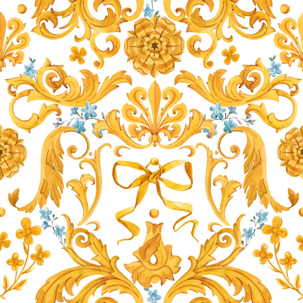 Golden baroque rich luxury vector pattern - ベクター画像