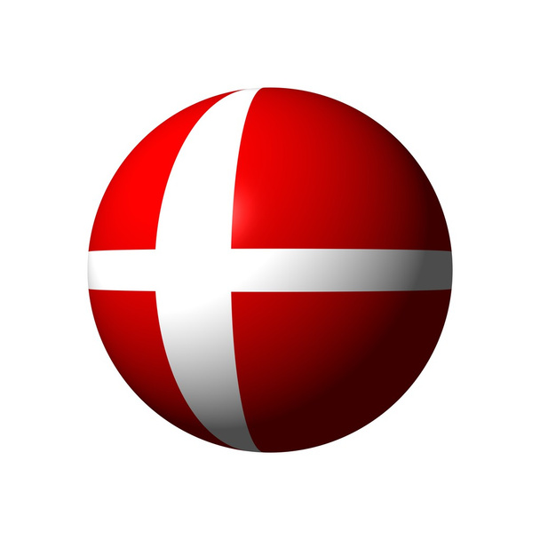 Esfera com bandeira da Dinamarca
 - Foto, Imagem