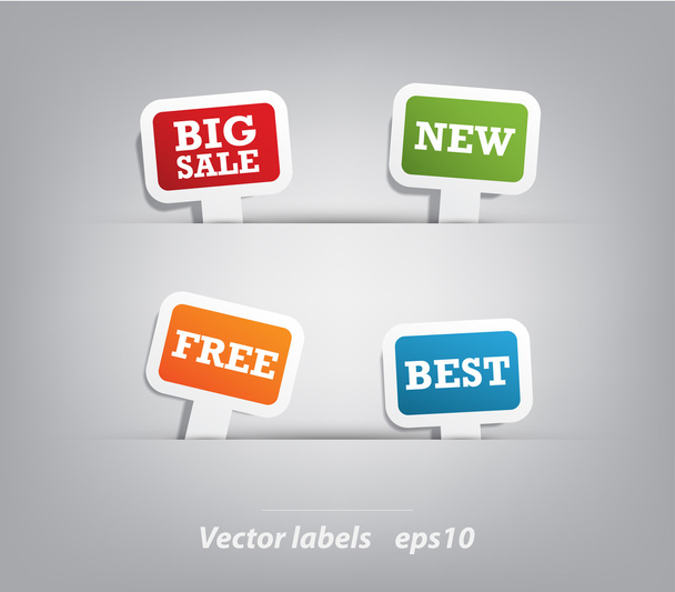 Set of vector labels - Vektor, Bild
