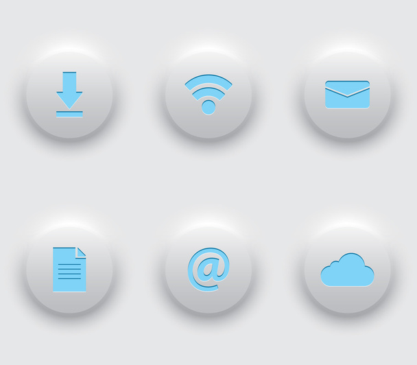 Conjunto de seis botões redondos web
 - Vetor, Imagem