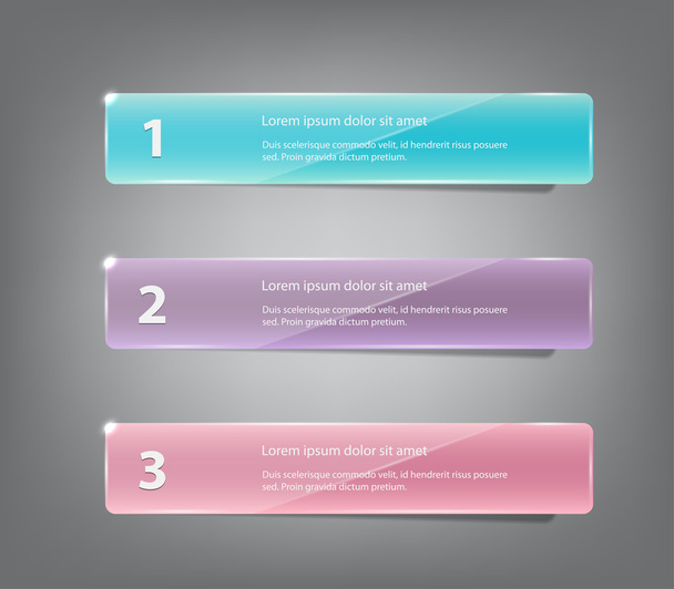 drie moderne kunststof banners sjabloon voor stap presentatie - Vector, afbeelding