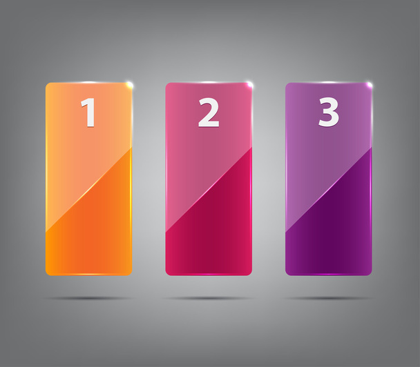 Set of colorful vector glossy banners - Διάνυσμα, εικόνα