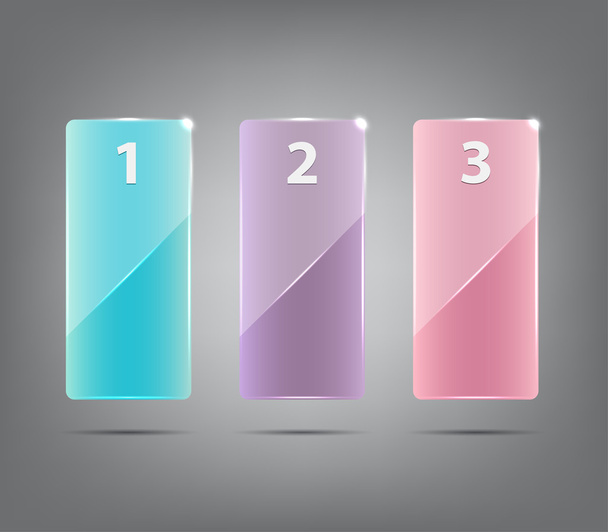 Set of colorful vector glossy banners - ベクター画像