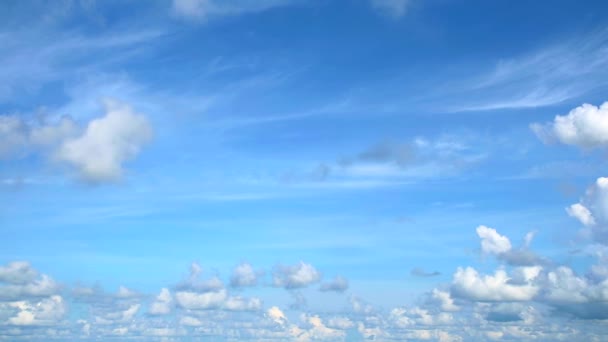 blue sky and white cloud time lapse and gray soft cloud moving - Footage, Video