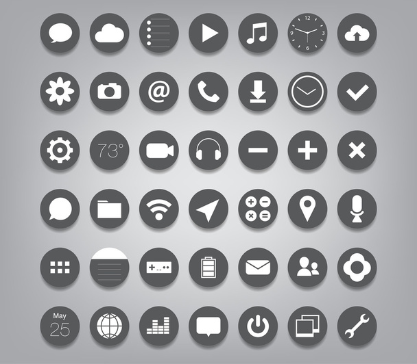 Set of App icons for smartphones and tablets - Vettoriali, immagini