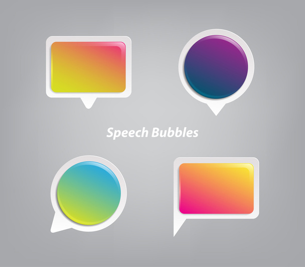 A set of four colorful plastic speech bubbles - Vector, afbeelding