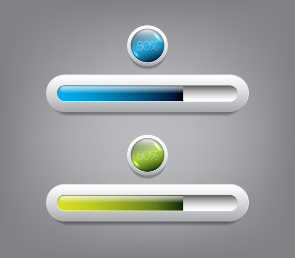 A set of two modern futuristic progress bar for infographics or websites - Vettoriali, immagini