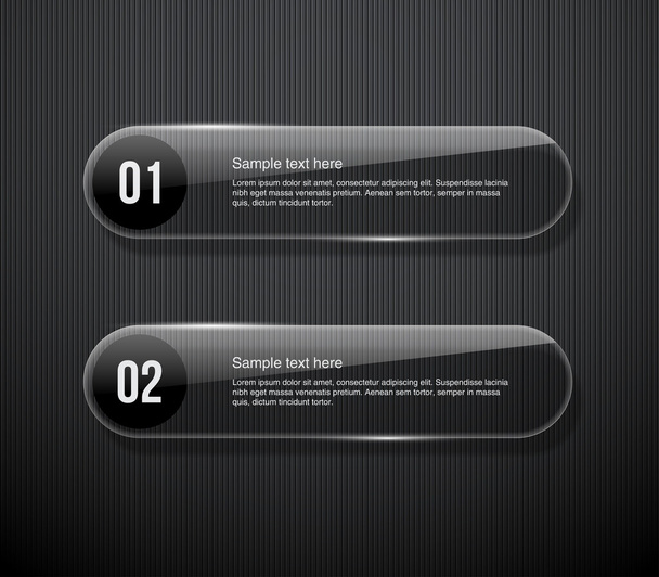 A set of two dark vector glossy banners - Wektor, obraz