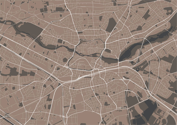 map of the city of Nuremberg, Germany - Vector, Image