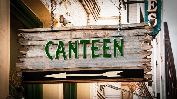 Street Sign to Canteen - Photo, Image