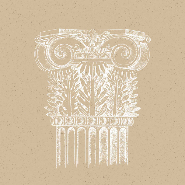 Hand drawn Capital of the Composite order - Vector, Image