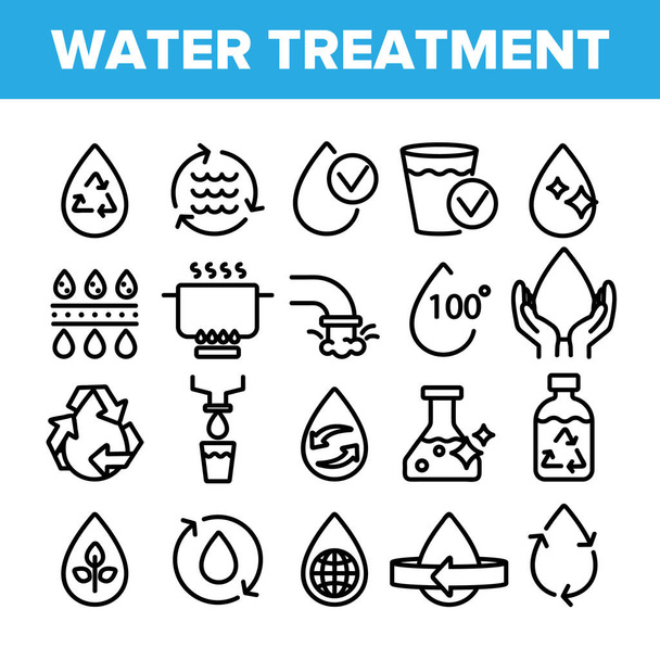 Συλλογή σημεία επεξεργασίας νερού σύμβολα διάνυσμα - Διάνυσμα, εικόνα