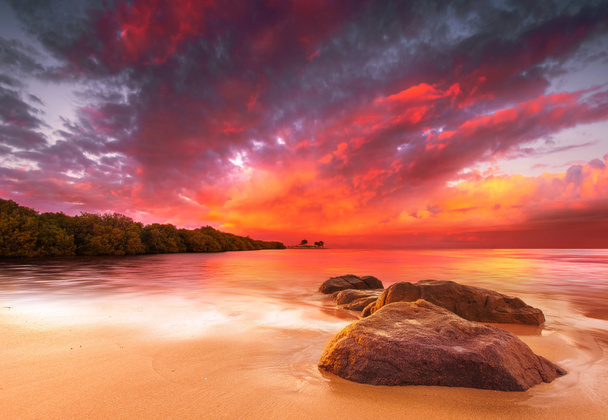 çarpıcı tropikal günbatımı - Fotoğraf, Görsel