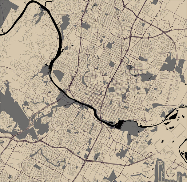 Karte der Stadt Austin, Texas, USA - Vektor, Bild