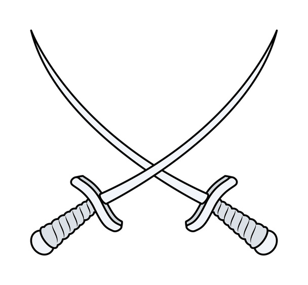 Crossed Swords - Vector Cartoon Illustration - Vector, Image