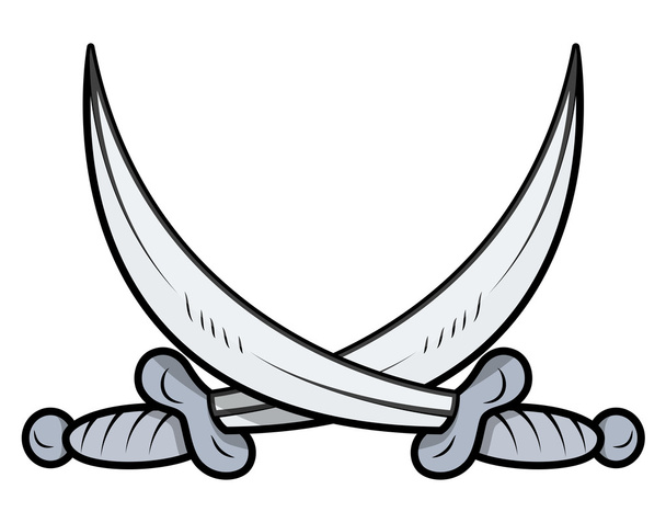 gekreuztes Schwert - Vektor Cartoon Illustration - Vektor, Bild