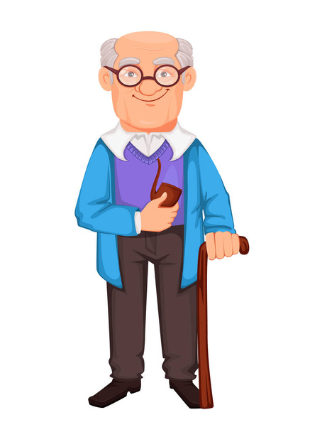 Happy Grandparents Day. Cheerful grandfather  - Vector, Image