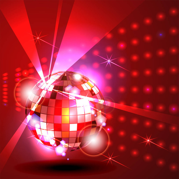 Sparkling disco ball. Night party - ベクター画像