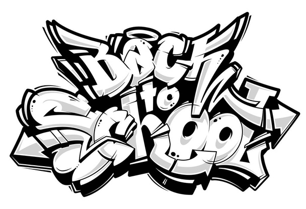 Volver a la escuela Graffiti Lettering
 - Vector, imagen