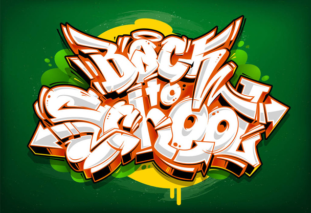 Volver a la escuela Graffiti Lettering
 - Vector, imagen