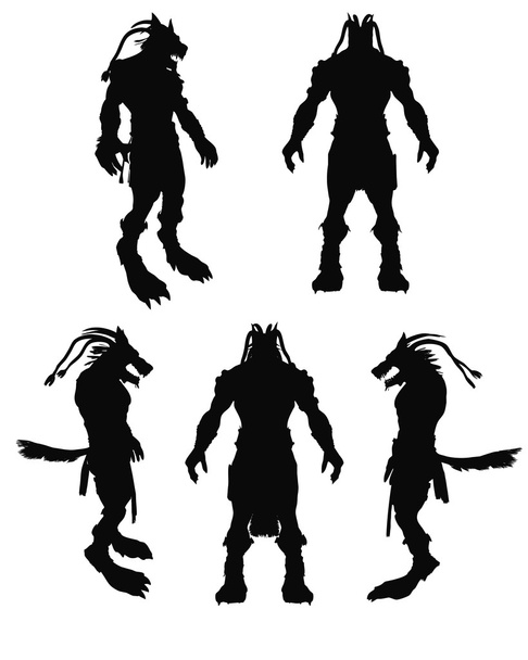 A frightening werewolf vector silhouette - Vector, Image