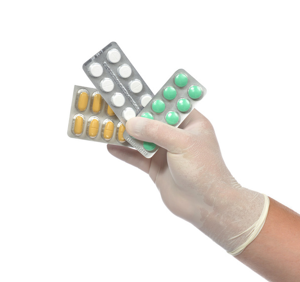 Hand medicine aspirin painkiller tablet pills - Zdjęcie, obraz