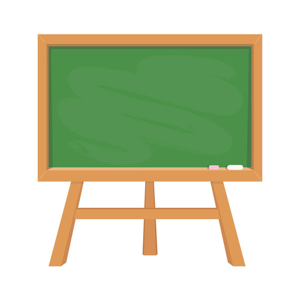 Stand green school blackboard with wooden frame like education s - Vector, Image