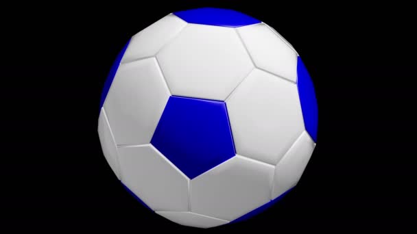 Rotierender Fußball auf schwarzem Hintergrund - Filmmaterial, Video