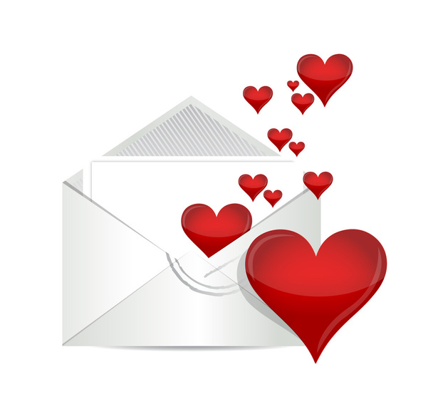 love letter illustration design - Φωτογραφία, εικόνα