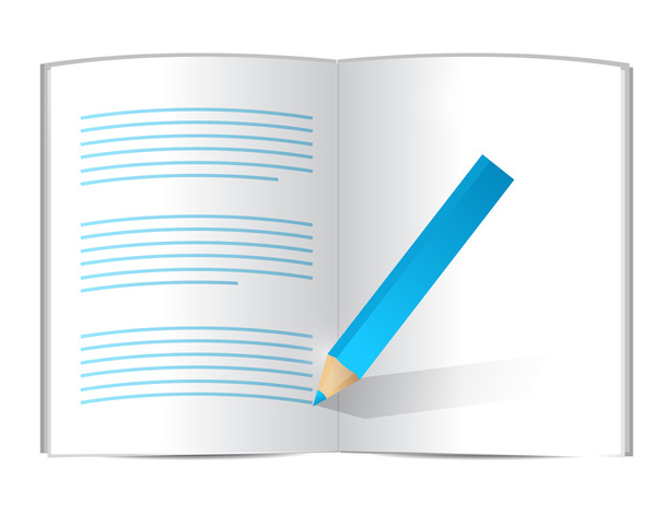 pencil writing on a book. illustration design - Fotó, kép