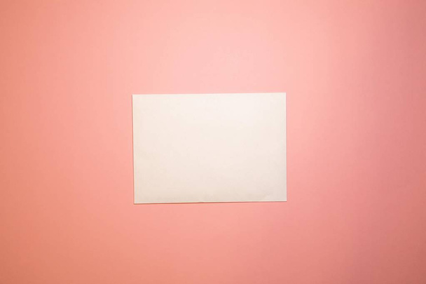 Envelope on a pink background - 写真・画像