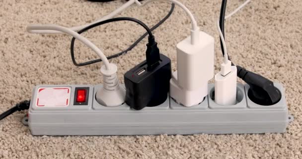 Extension cord with multiple plugs - Footage, Video
